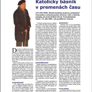 Katolícky básnik v premenách času
